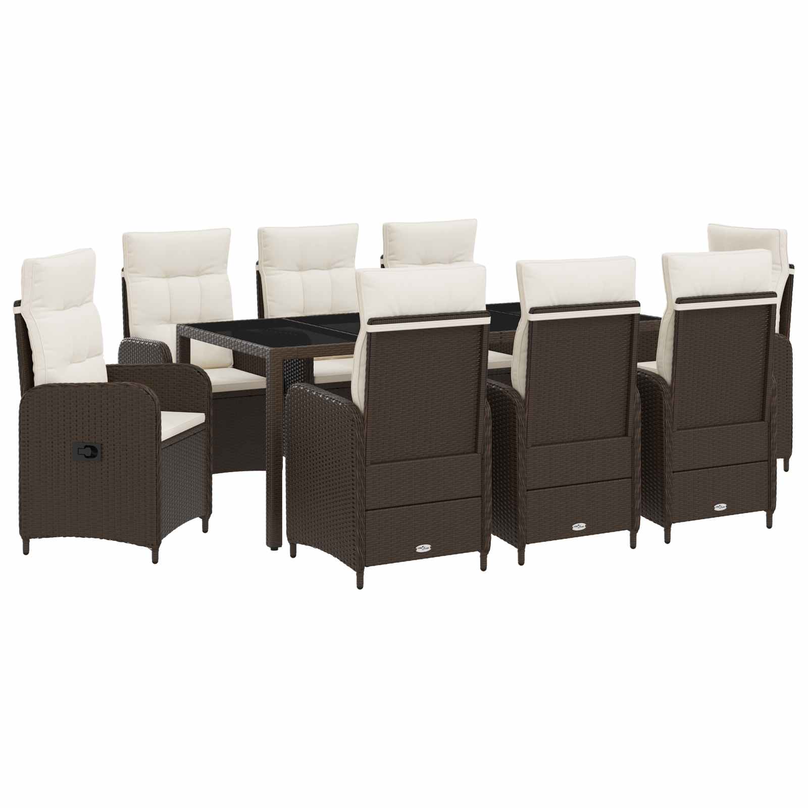 vidaXL Buiten eettafelset 3 pcs PE Rattan en Poeder-Coated Staal