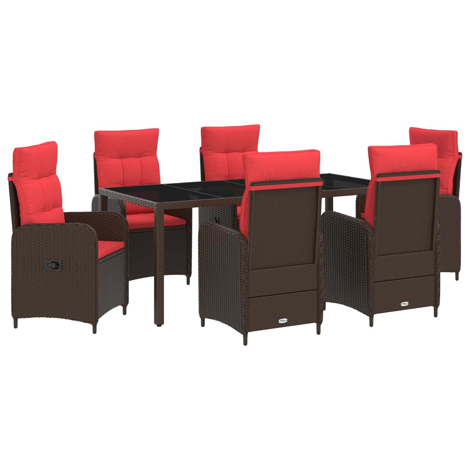 vidaXL Buiten eettafelset 3 pcs PE Rattan en Poeder-Coated Staal