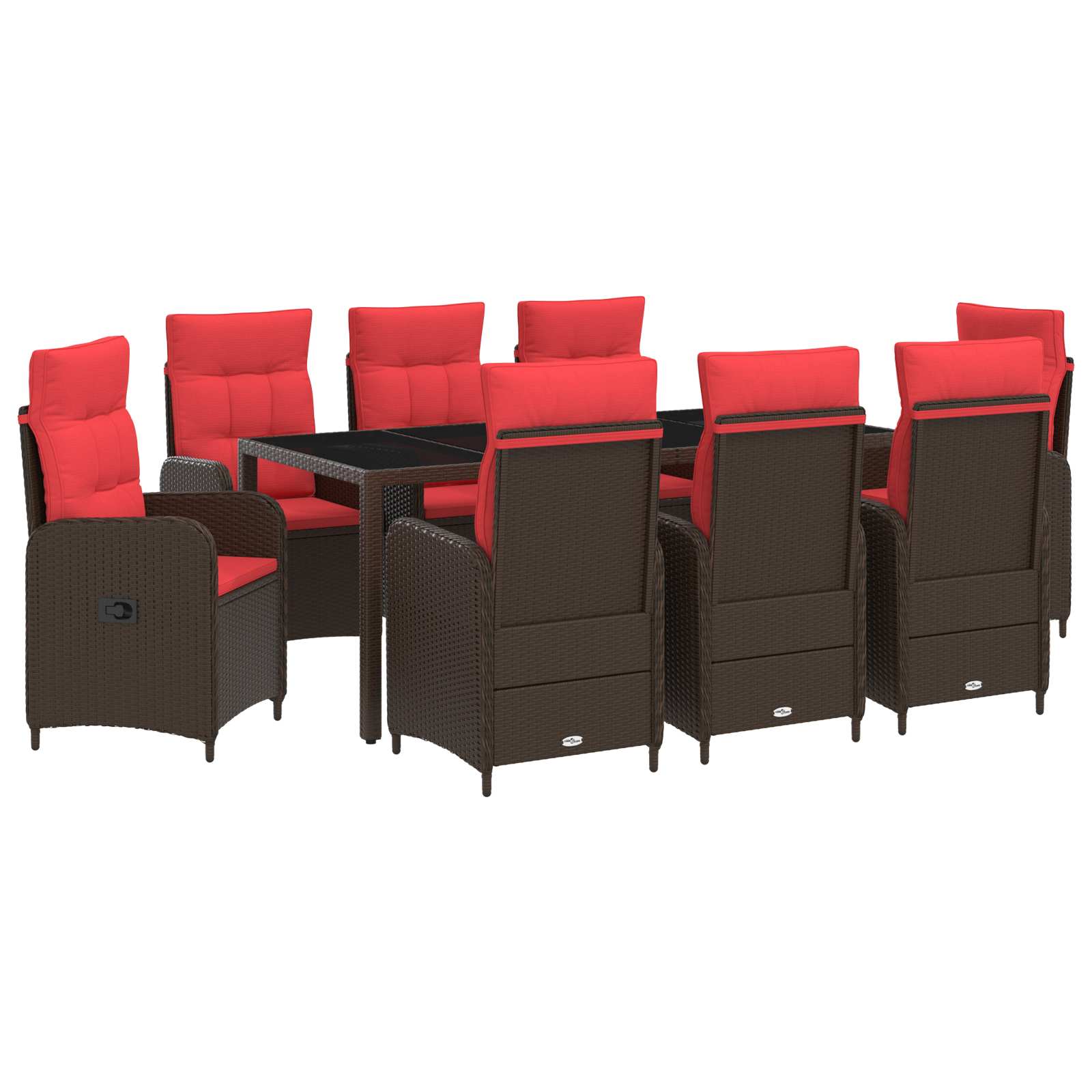 vidaXL Buiten eettafelset 3 pcs PE Rattan en Poeder-Coated Staal
