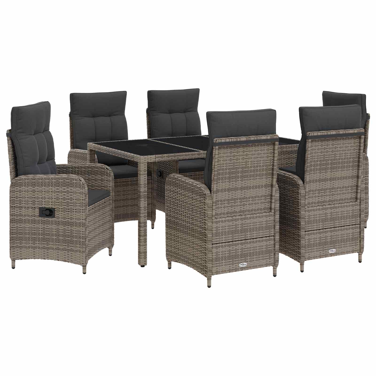 vidaXL Buiten eettafelset 3 pcs PE Rattan en Poeder-Coated Staal