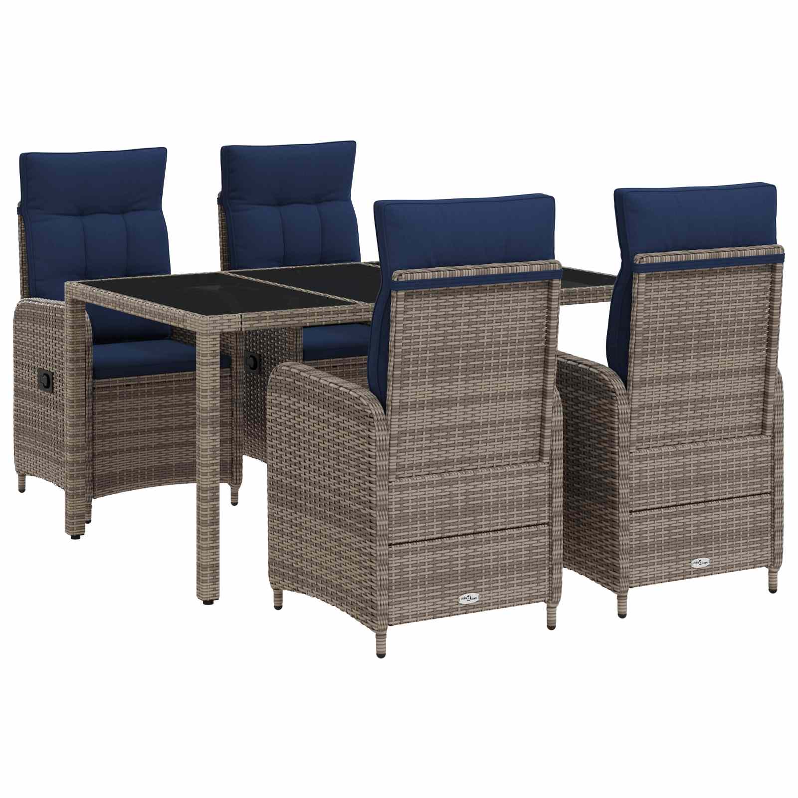 vidaXL Buiten eettafelset 3 pcs PE Rattan en Poeder-Coated Staal