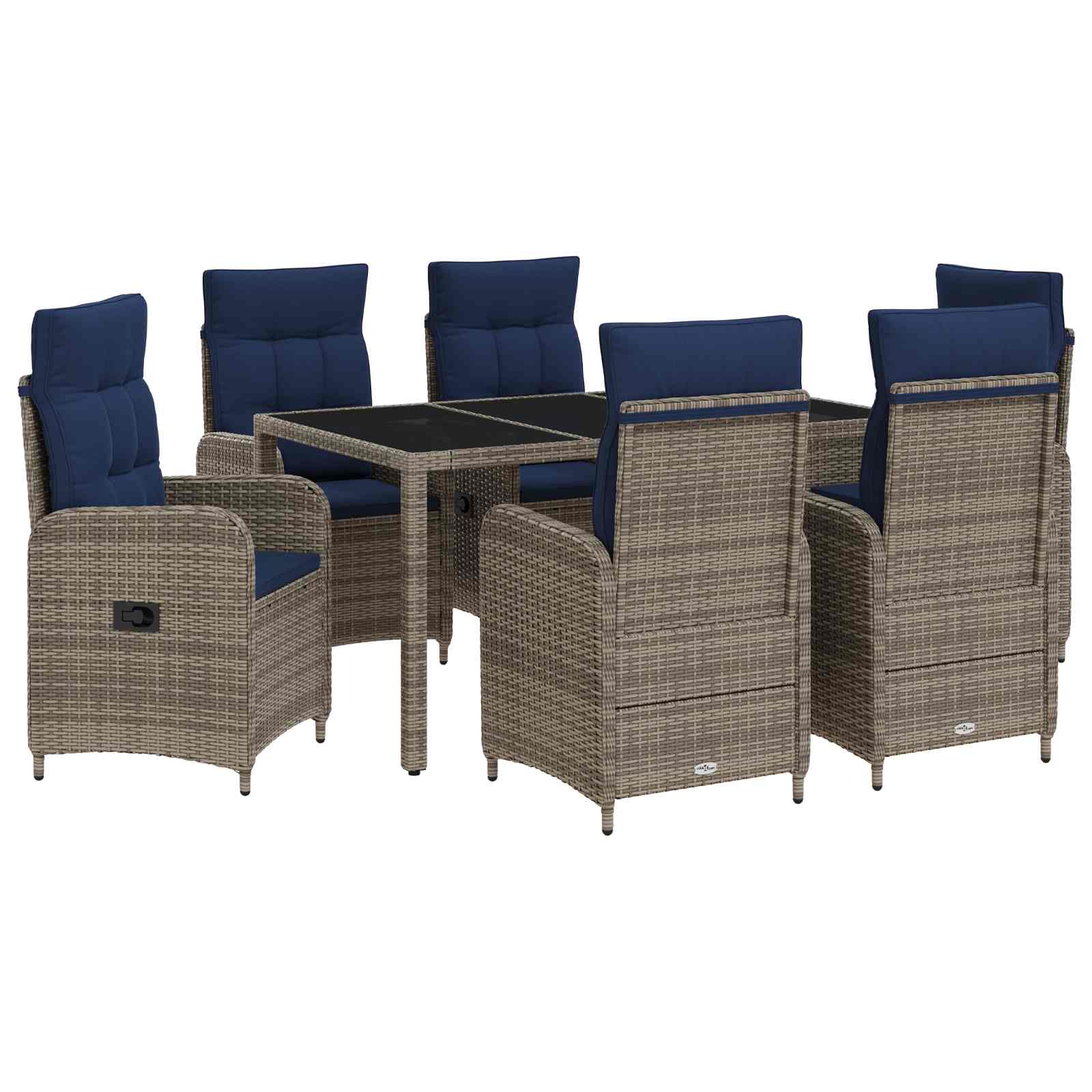 vidaXL Buiten eettafelset 3 pcs PE Rattan en Poeder-Coated Staal
