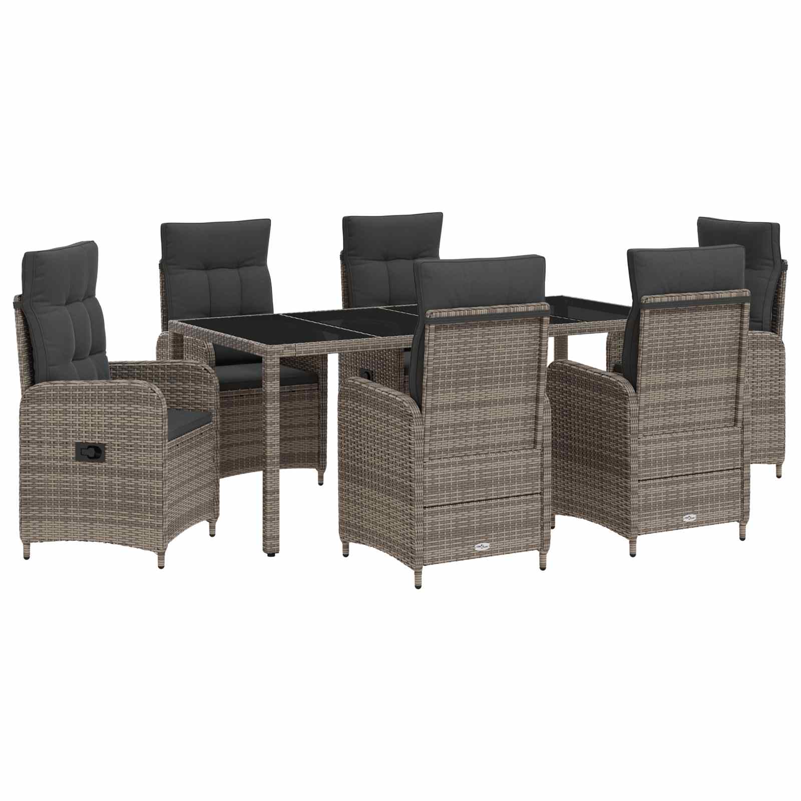 vidaXL Buiten eettafelset 3 pcs PE Rattan en Poeder-Coated Staal