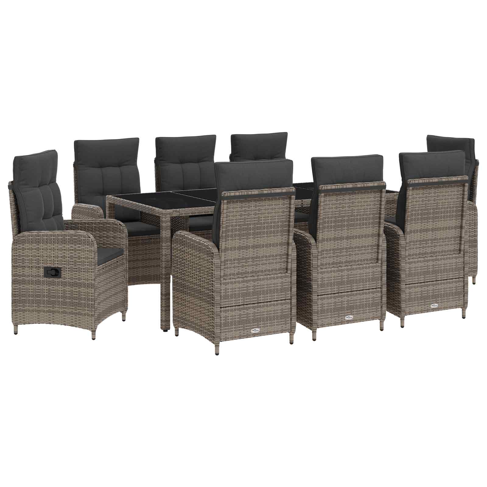 vidaXL Buiten eettafelset 3 pcs PE Rattan en Poeder-Coated Staal