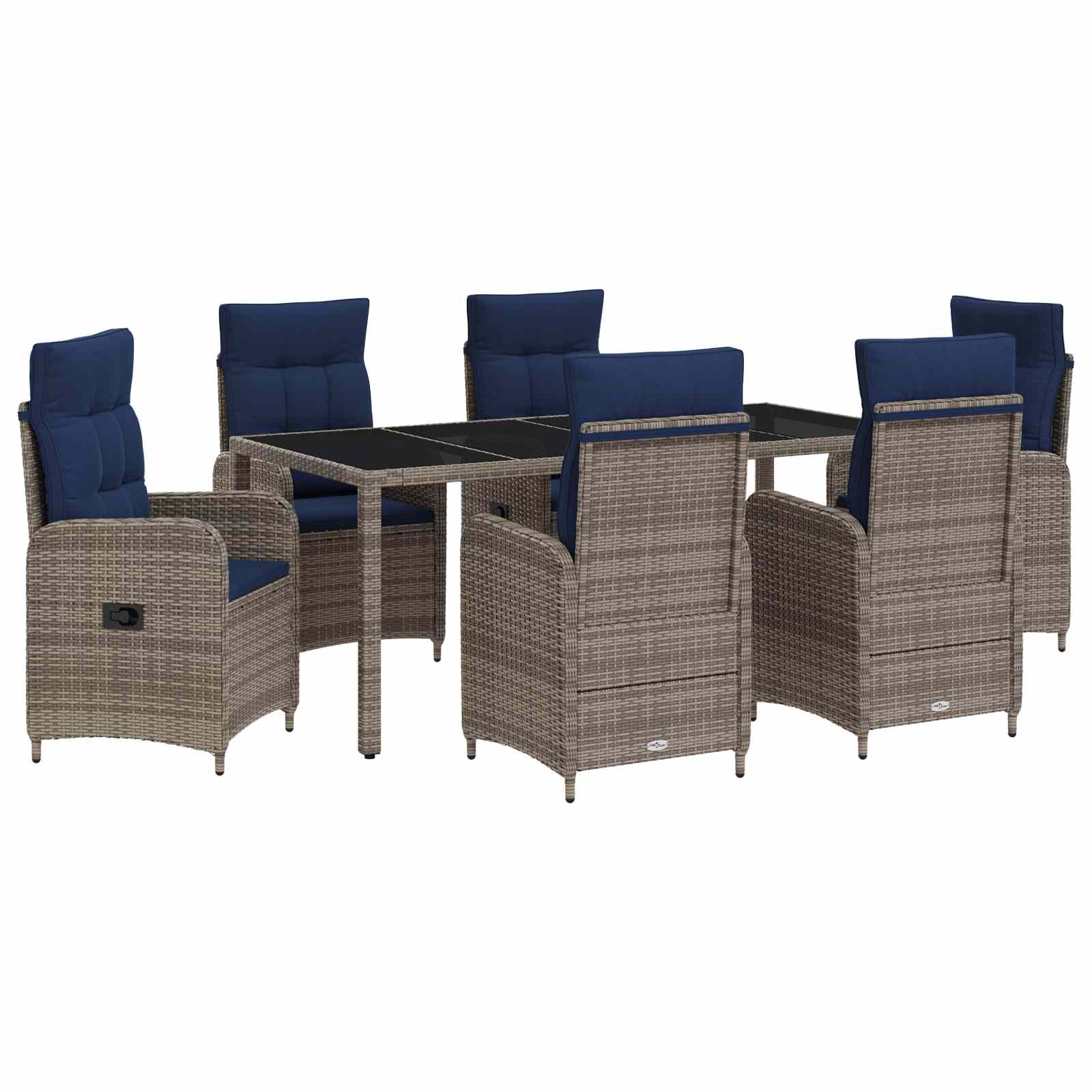 vidaXL Buiten eettafelset 3 pcs PE Rattan en Poeder-Coated Staal