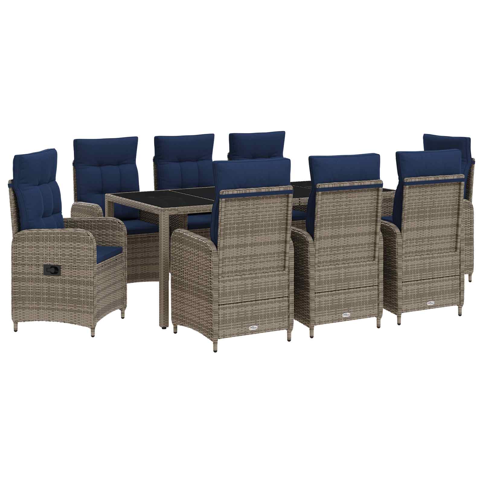 vidaXL Buiten eettafelset 3 pcs PE Rattan en Poeder-Coated Staal
