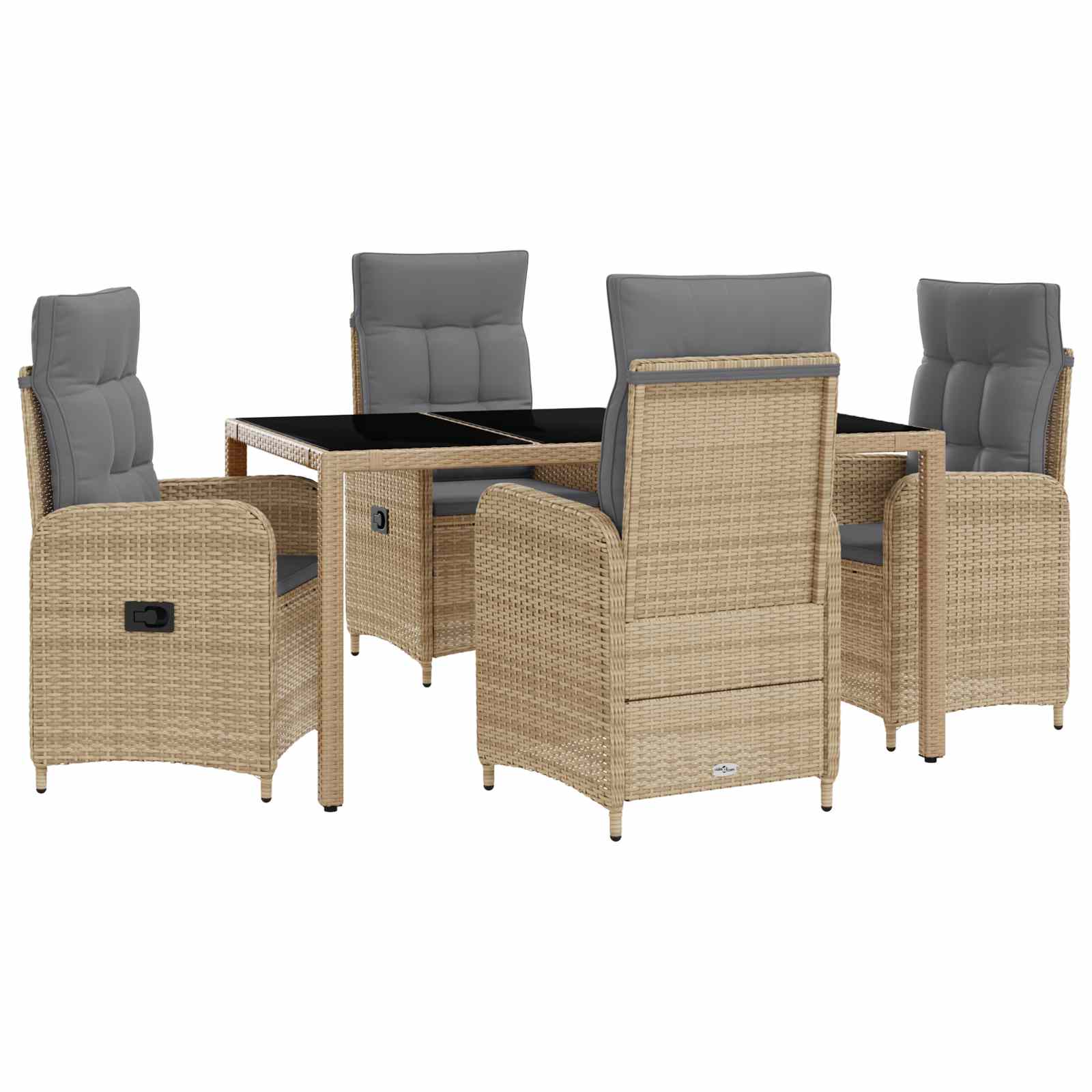 vidaXL Buiten eettafelset 3 pcs PE Rattan en Poeder-Coated Staal