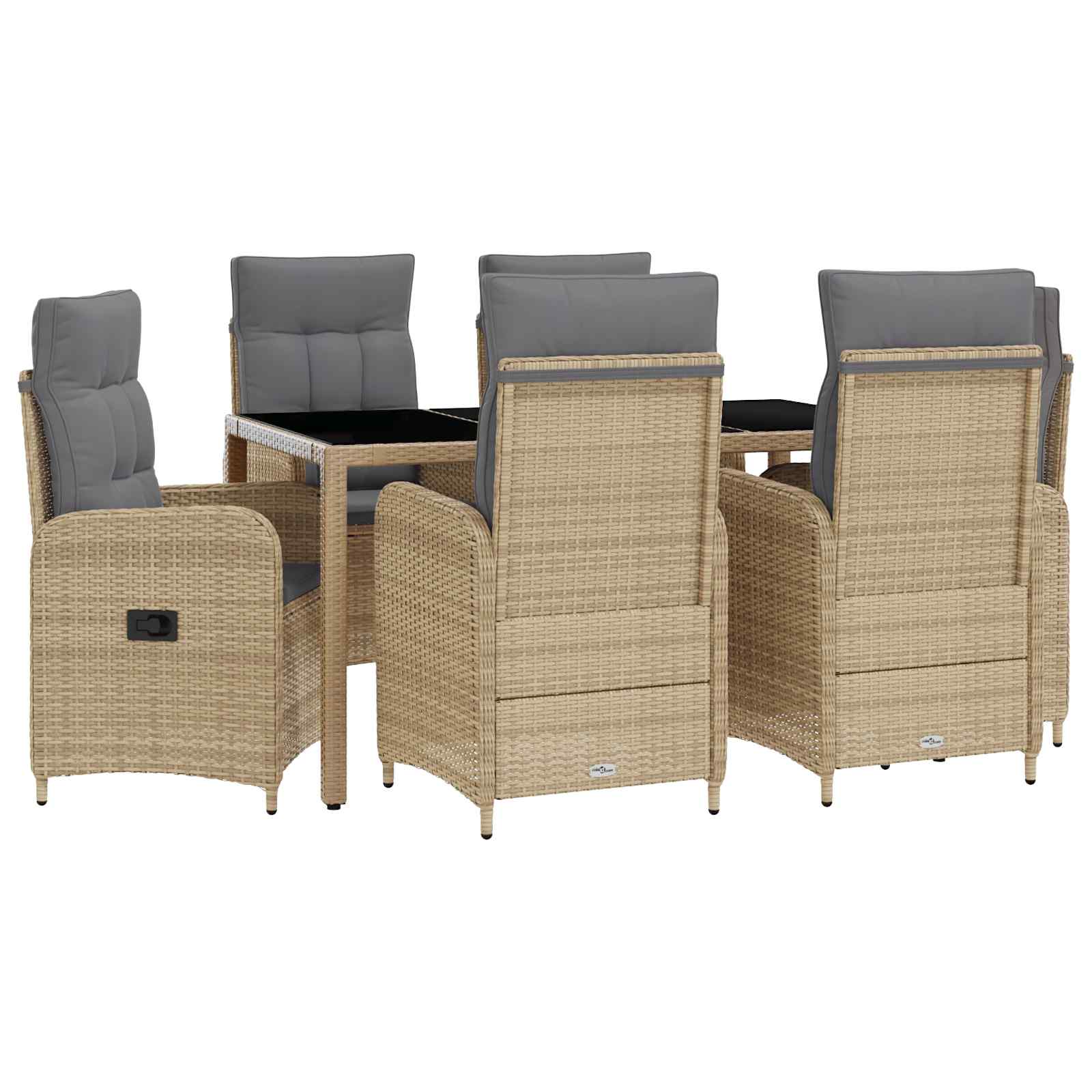 vidaXL Buiten eettafelset 3 pcs PE Rattan en Poeder-Coated Staal