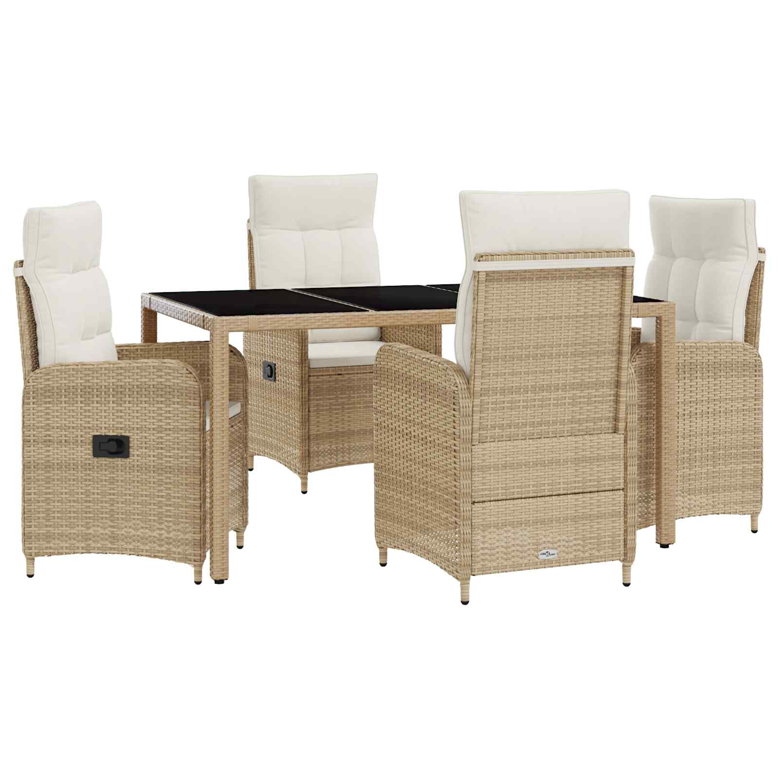 vidaXL Buiten eettafelset 3 pcs PE Rattan en Poeder-Coated Staal