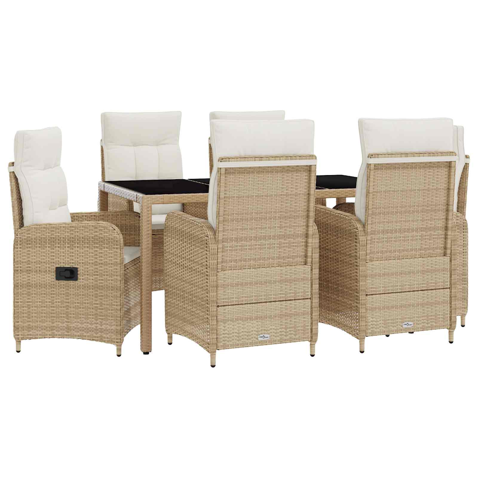 vidaXL Buiten eettafelset 3 pcs PE Rattan en Poeder-Coated Staal