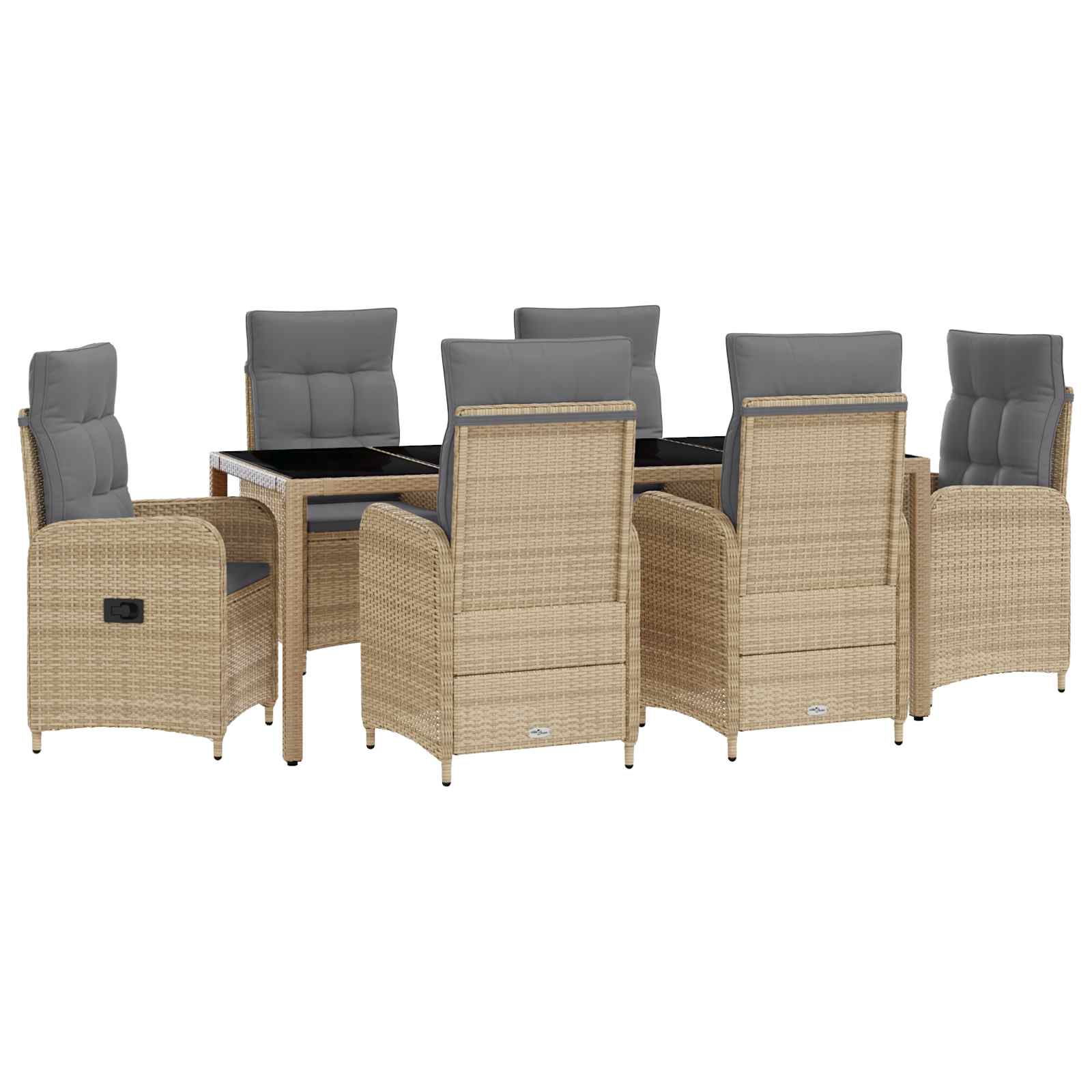 vidaXL Buiten eettafelset 3 pcs PE Rattan en Poeder-Coated Staal