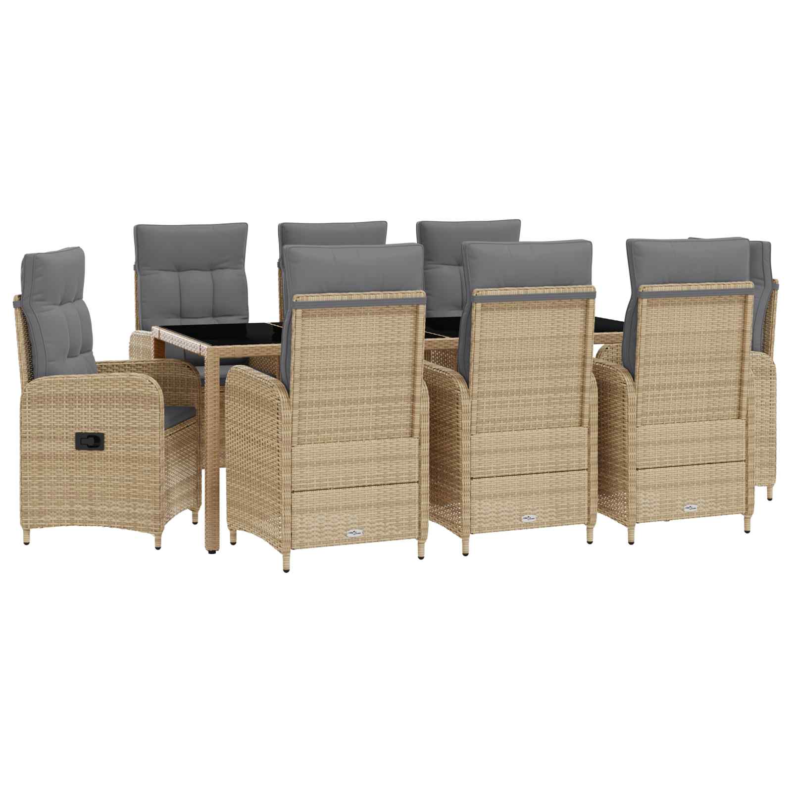 vidaXL Buiten eettafelset 3 pcs PE Rattan en Poeder-Coated Staal