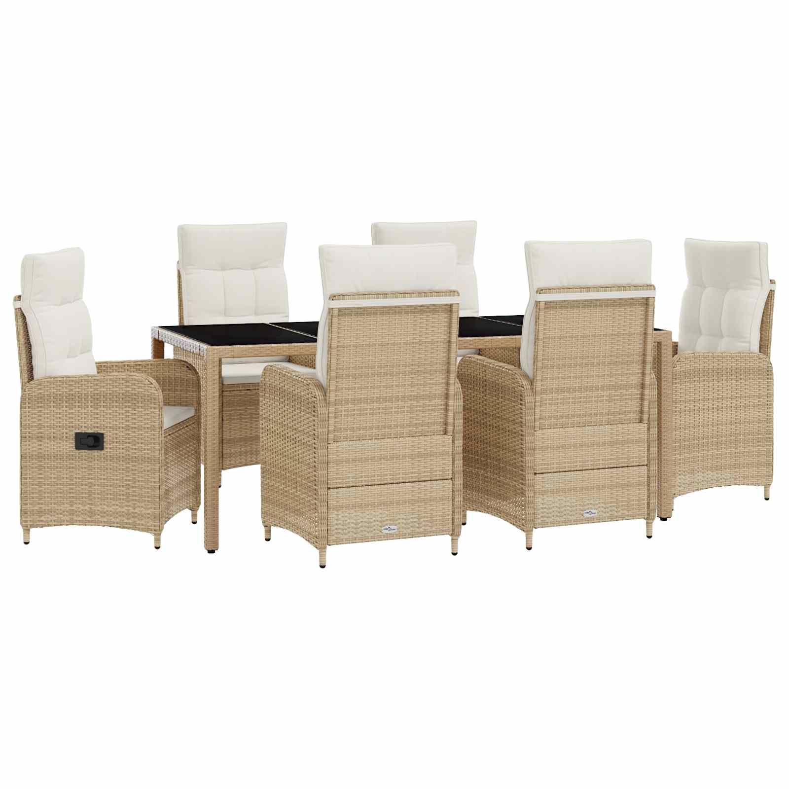 vidaXL Buiten eettafelset 3 pcs PE Rattan en Poeder-Coated Staal
