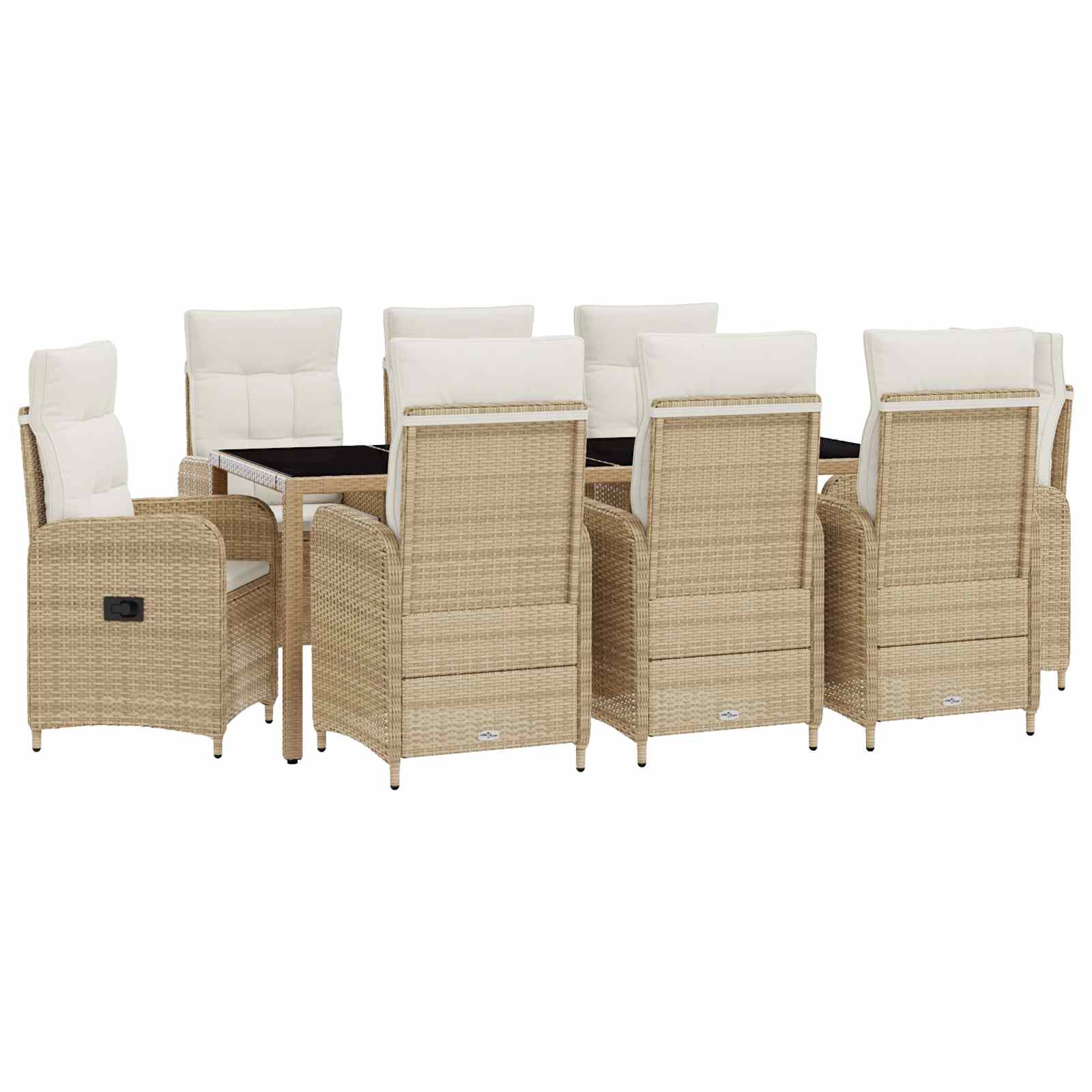 vidaXL Buiten eettafelset 3 pcs PE Rattan en Poeder-Coated Staal