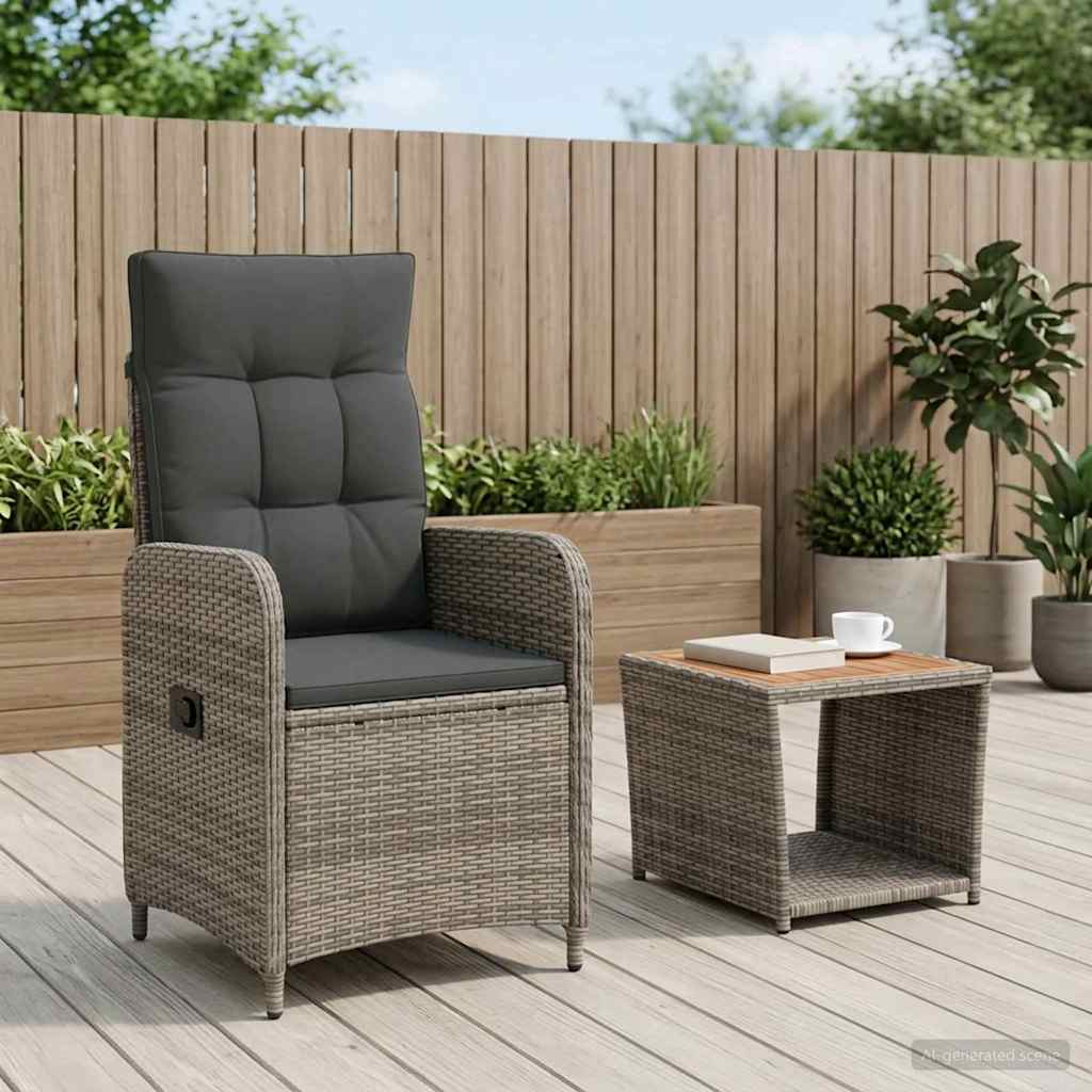 vidaXL Tuin loungeset 2 st Zwart PE Rattan en Poeder-Coated Staal