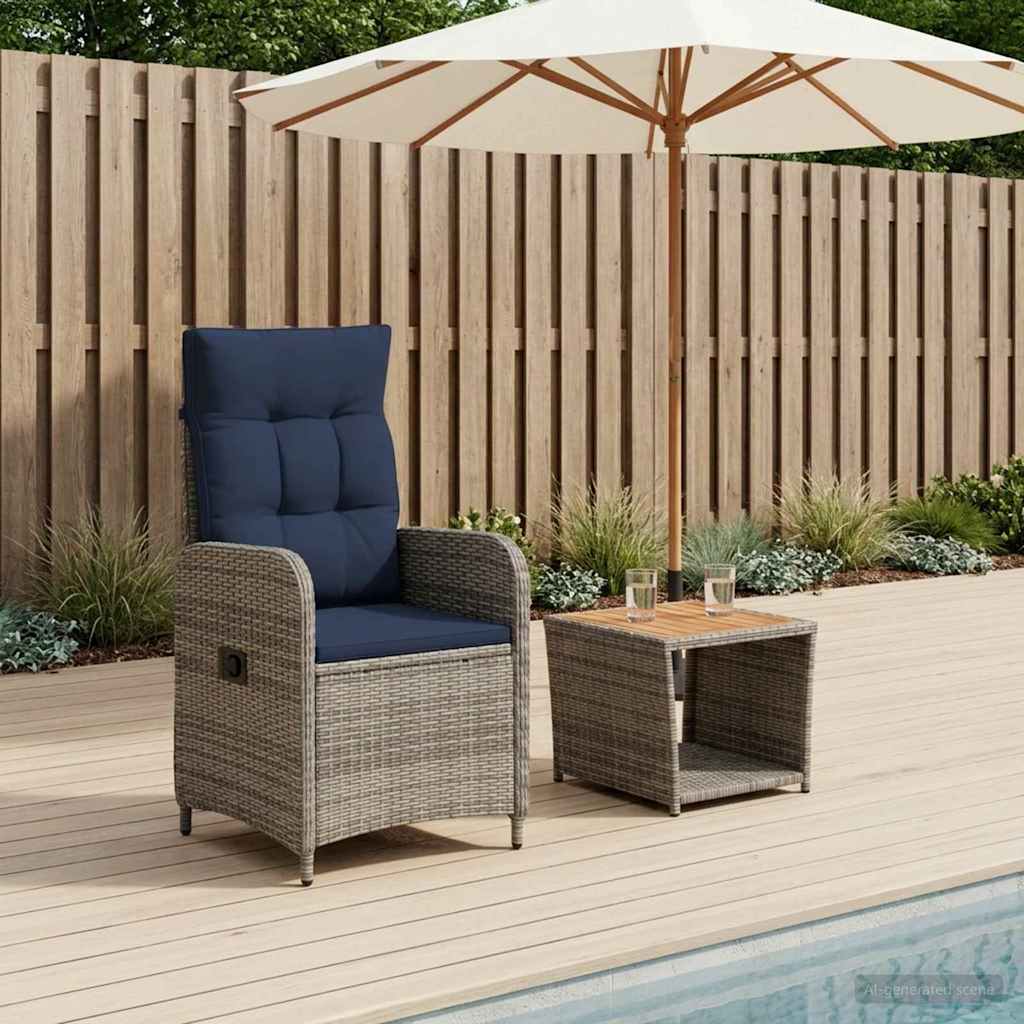 vidaXL Tuin loungeset 2 st Zwart PE Rattan en Poeder-Coated Staal