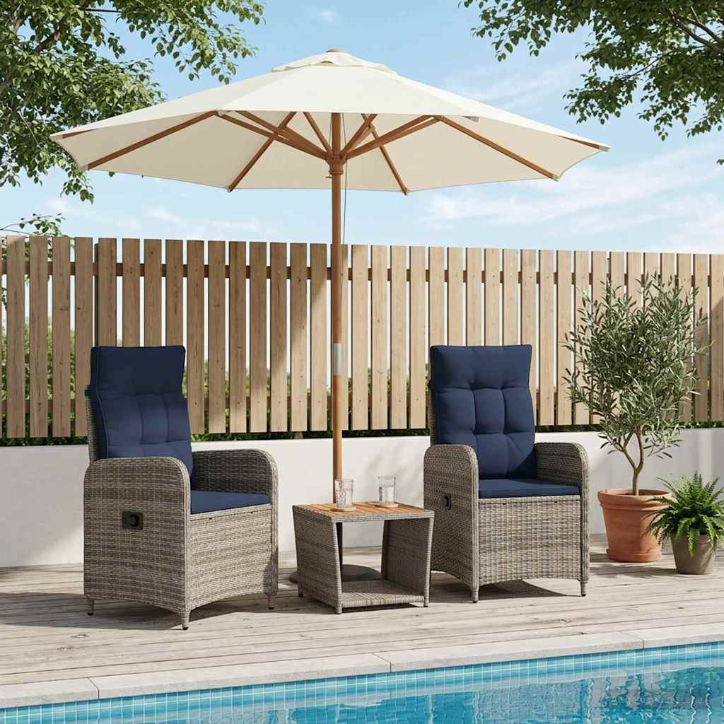 vidaXL Tuin loungeset 2 st Zwart PE Rattan en Poeder-Coated Staal