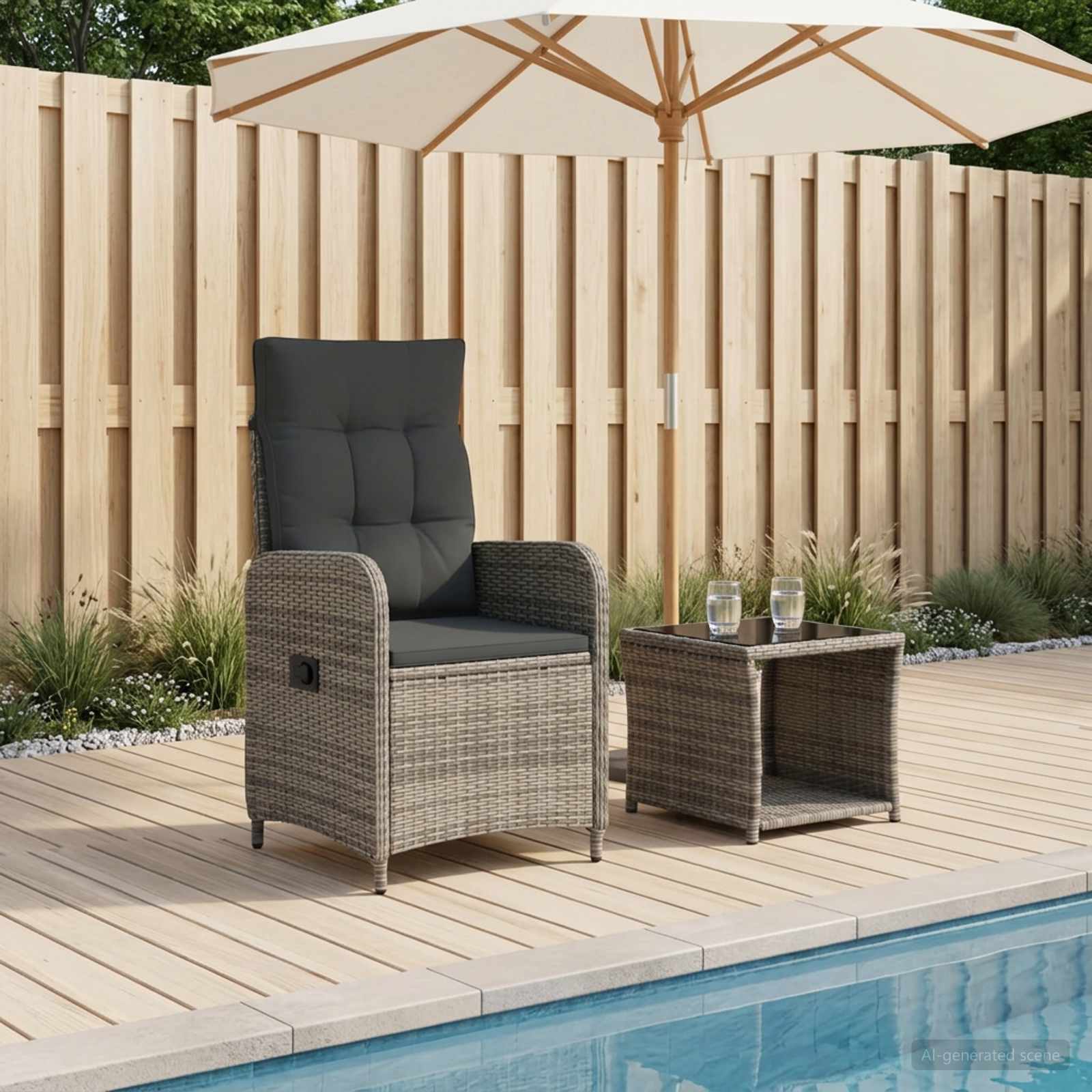vidaXL Tuin loungeset 2 st Zwart PE Rattan en Poeder-Coated Staal