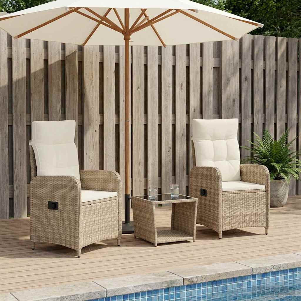vidaXL Tuin loungeset 2 st Zwart PE Rattan en Poeder-Coated Staal
