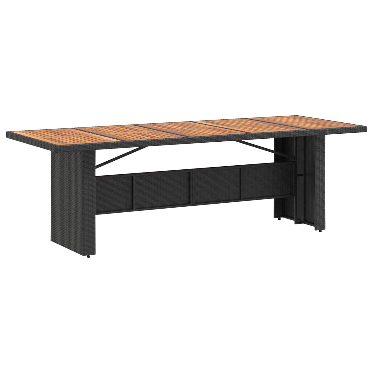 vidaXL Buiten eettafelset 7 st Zwart poly rattan