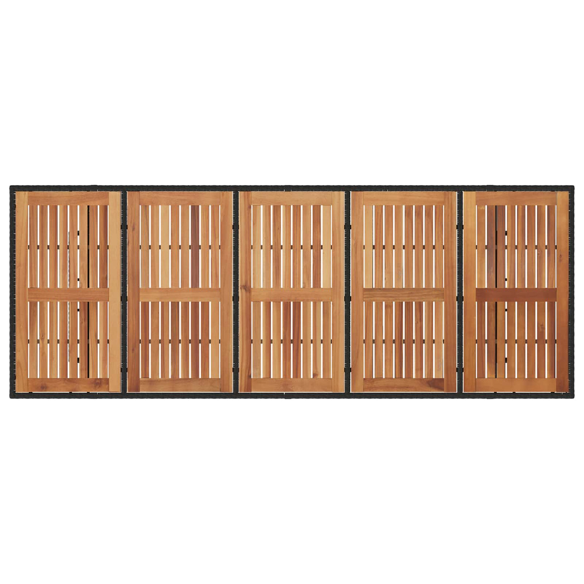 vidaXL Buiten eettafelset 7 st Zwart poly rattan