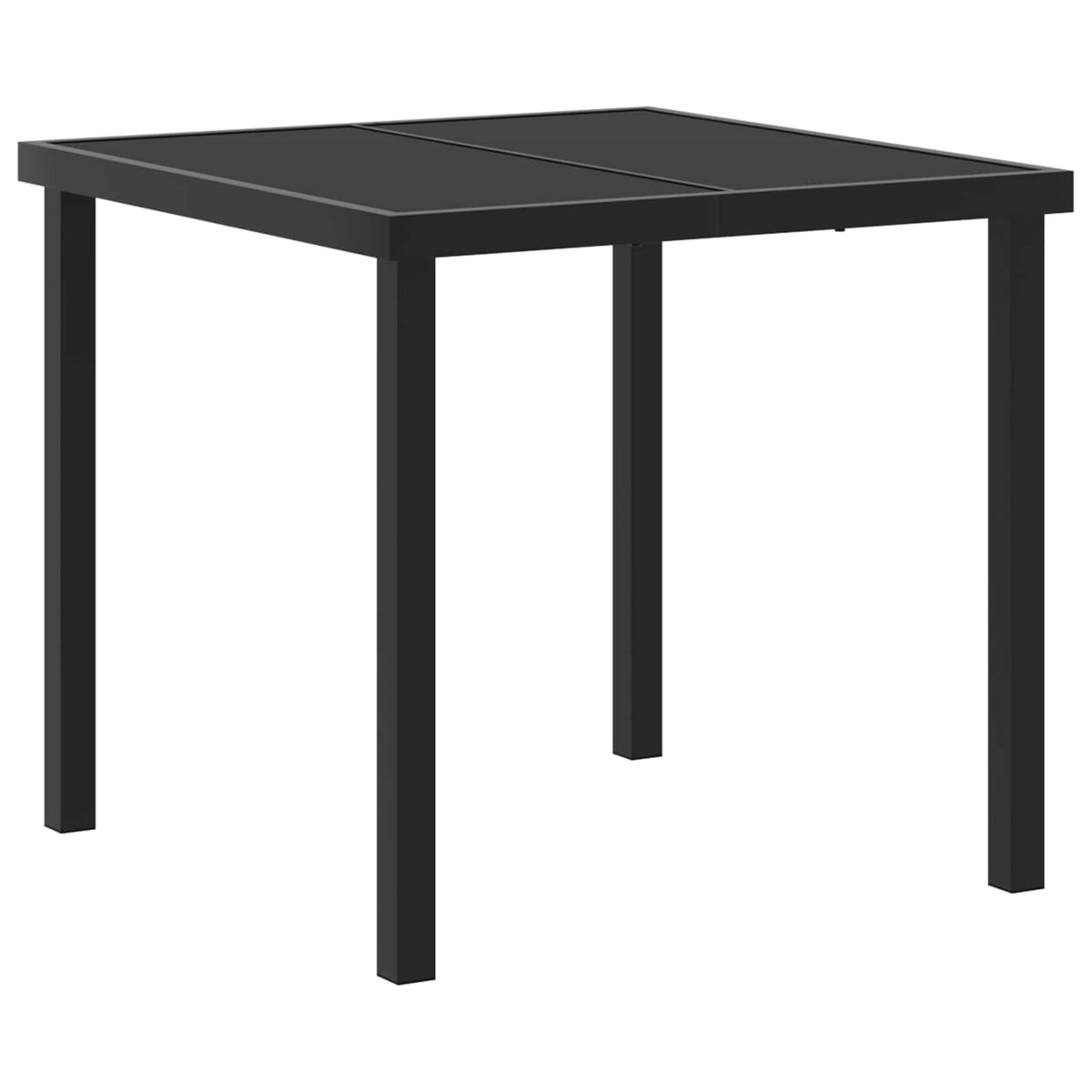 vidaXL Buiten eettafelset 3 st Zwart poly rattan