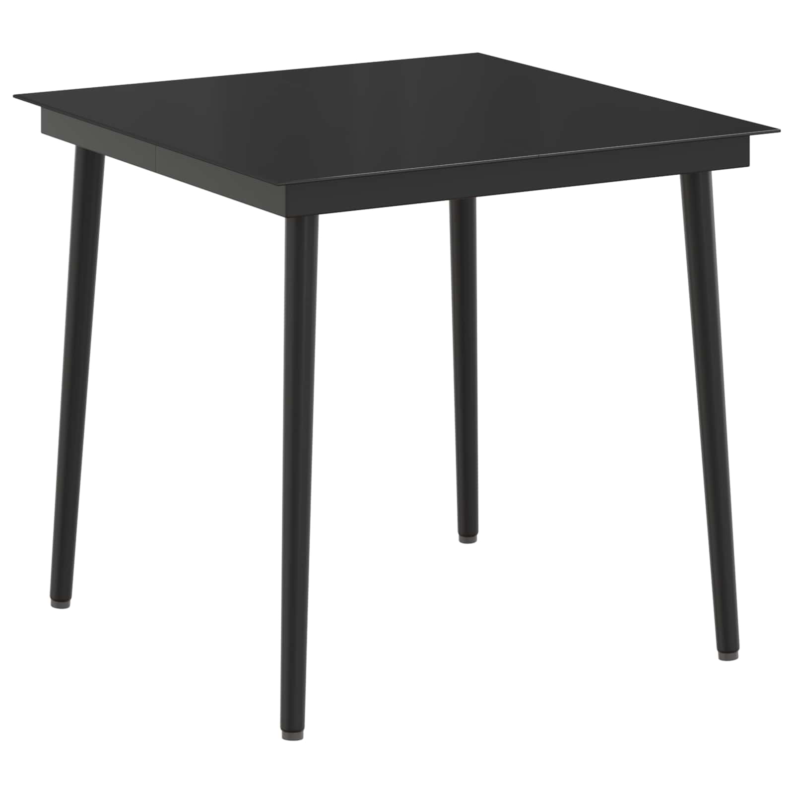vidaXL Bank tafel set 3 pcs Zwart PE Rattan en Poeder-Coated Staal