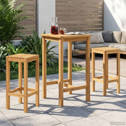 vidaXL Buitenbarset 3 pcs Onbehandeld Massief Teakhout