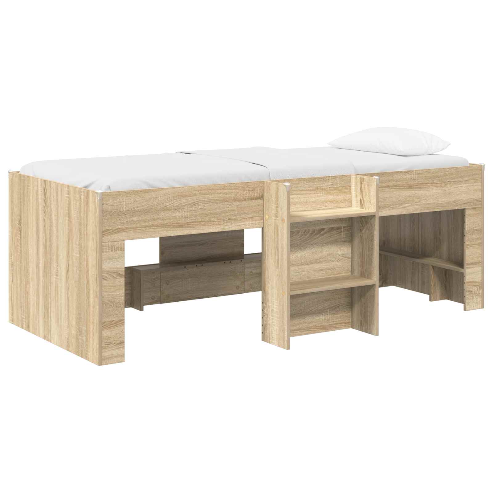 vidaXL Kinderloftbed met ladder Sonoma 90 x 200 cm Geconstrueerd hout