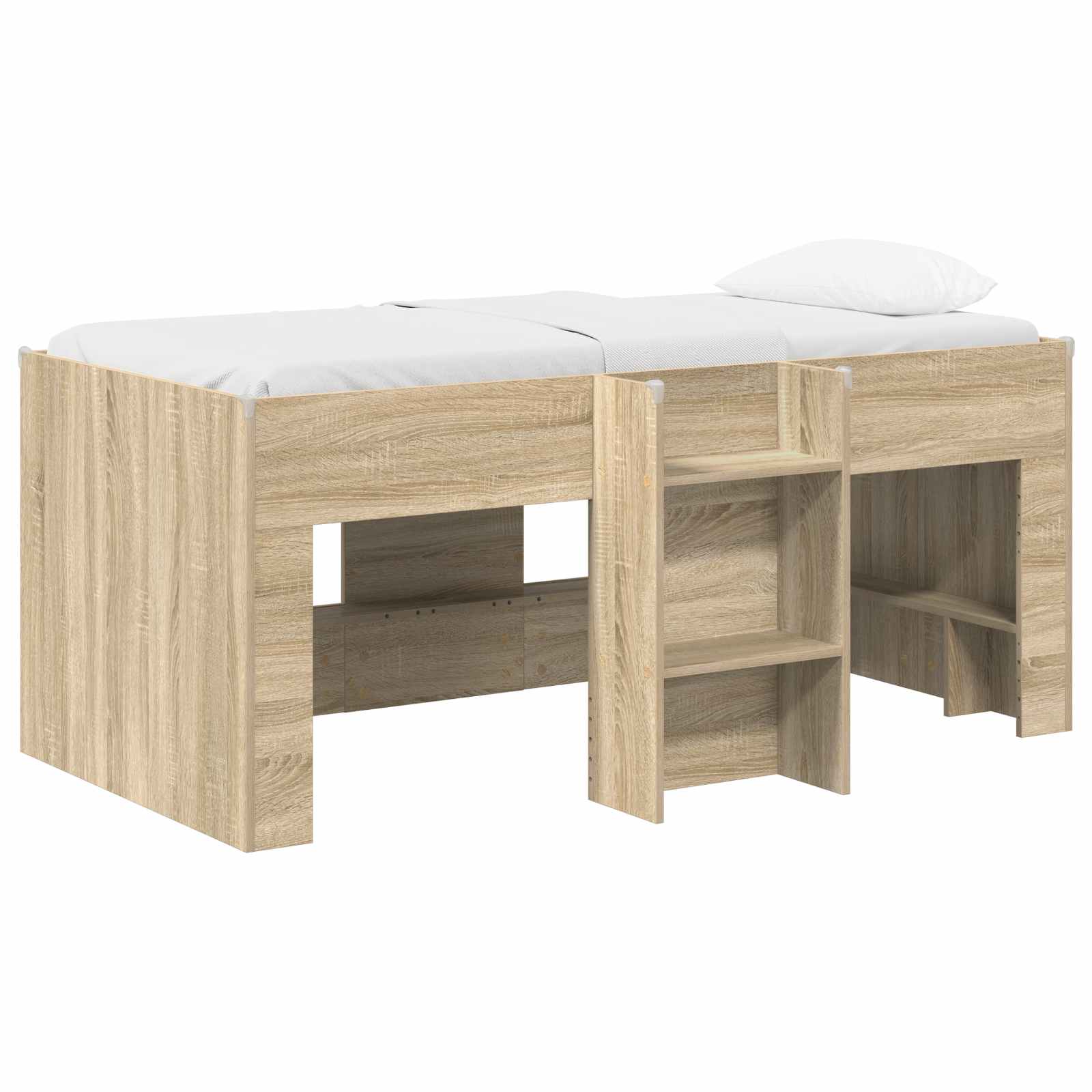 vidaXL Kinderloftbed met ladder Sonoma 90 x 200 cm Geconstrueerd hout
