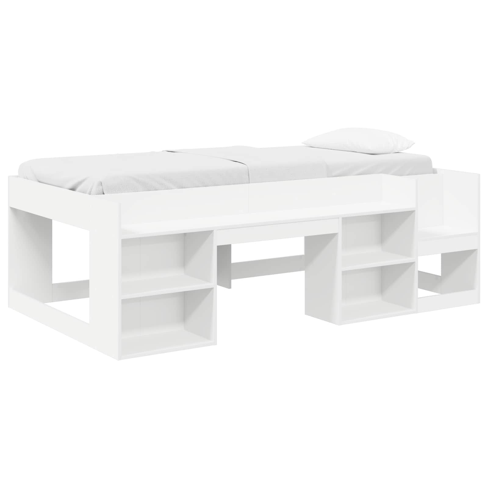 vidaXL Jeugd bedframe met opbergruimte Wit 80 x 200 cm Bewerkt hout