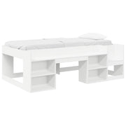 vidaXL Jeugd bedframe met opbergruimte Wit 80 x 200 cm Bewerkt hout