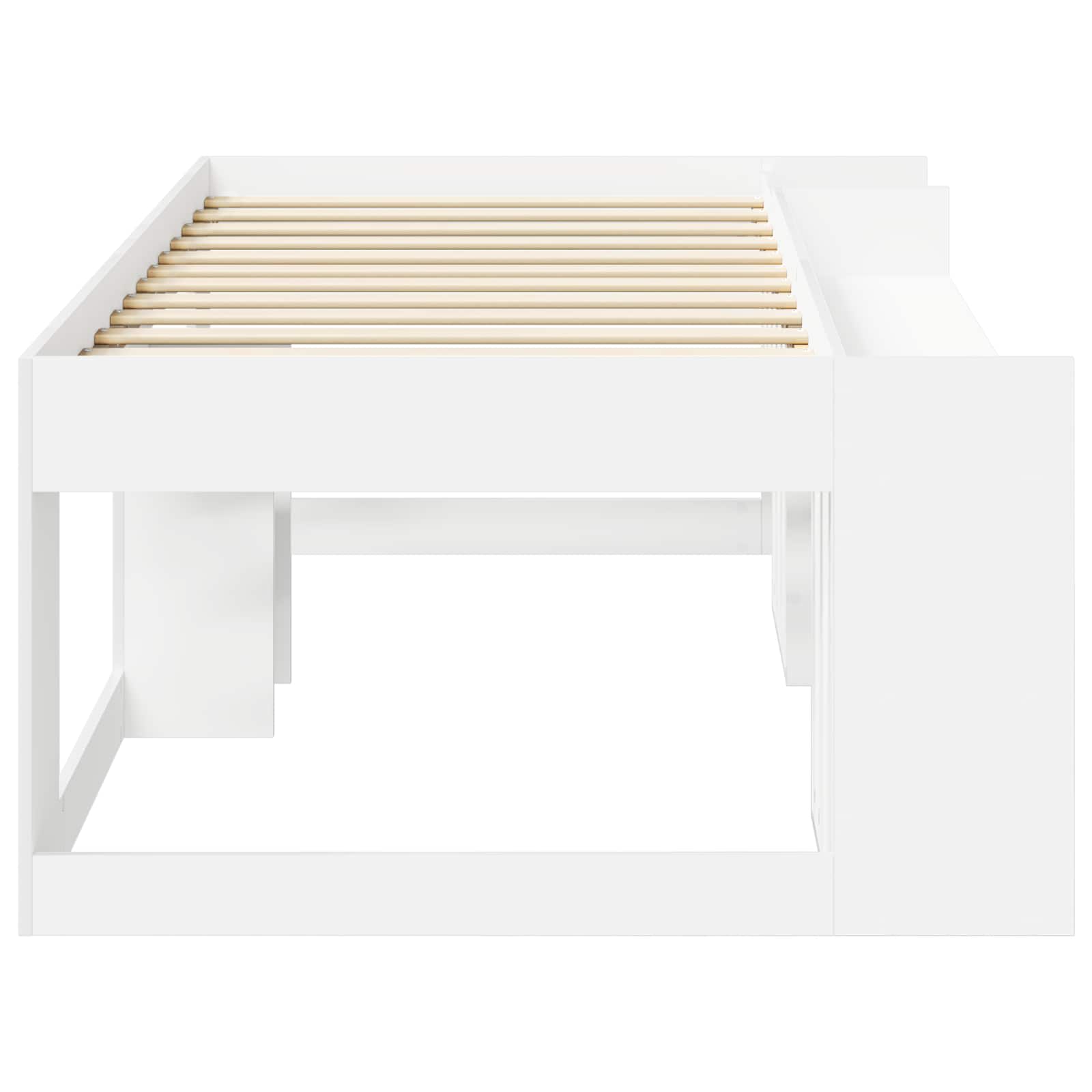 vidaXL Jeugd bedframe met opbergruimte Wit 80 x 200 cm Bewerkt hout