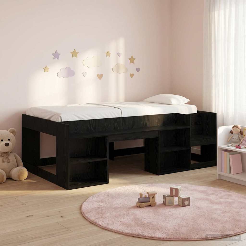 vidaXL Jeugd bedframe met opbergruimte Wit 80 x 200 cm Bewerkt hout