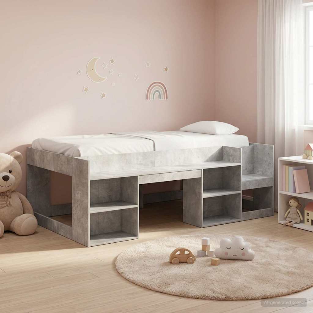 vidaXL Jeugd bedframe met opbergruimte Wit 80 x 200 cm Bewerkt hout