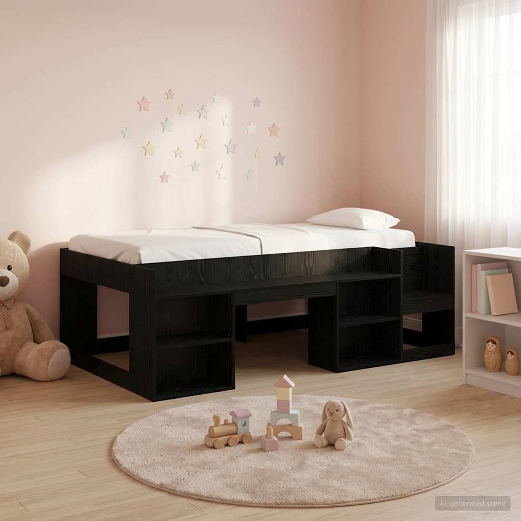 vidaXL Jeugd bedframe met opbergruimte Wit 80 x 200 cm Bewerkt hout