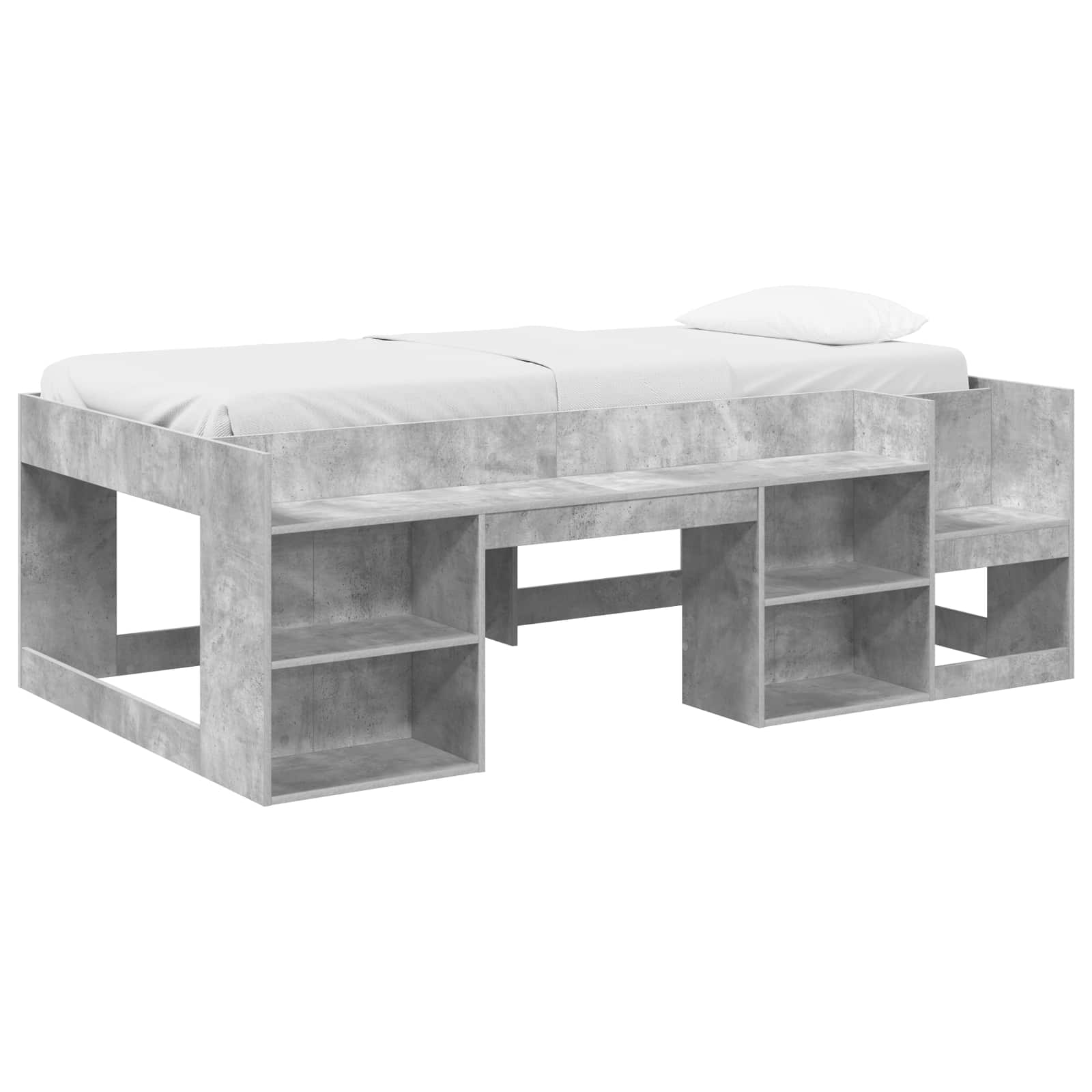 vidaXL Jeugd bedframe met opbergruimte Wit 80 x 200 cm Bewerkt hout