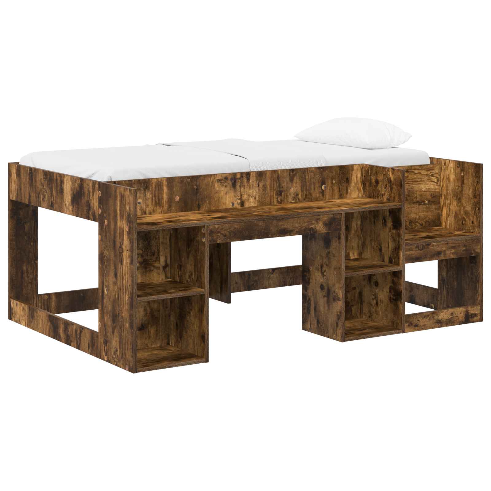 vidaXL Jeugd bedframe met opbergruimte Wit 80 x 200 cm Bewerkt hout