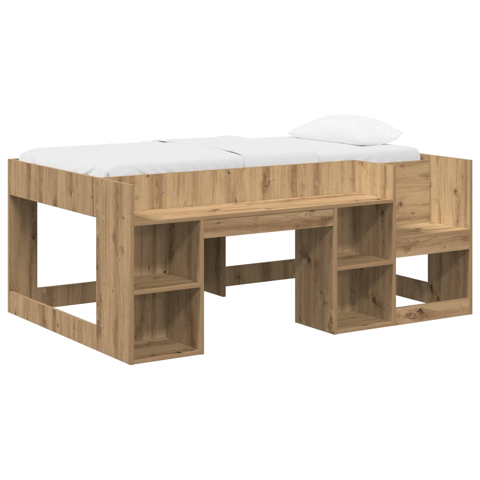 vidaXL Jeugd bedframe met opbergruimte Wit 80 x 200 cm Bewerkt hout