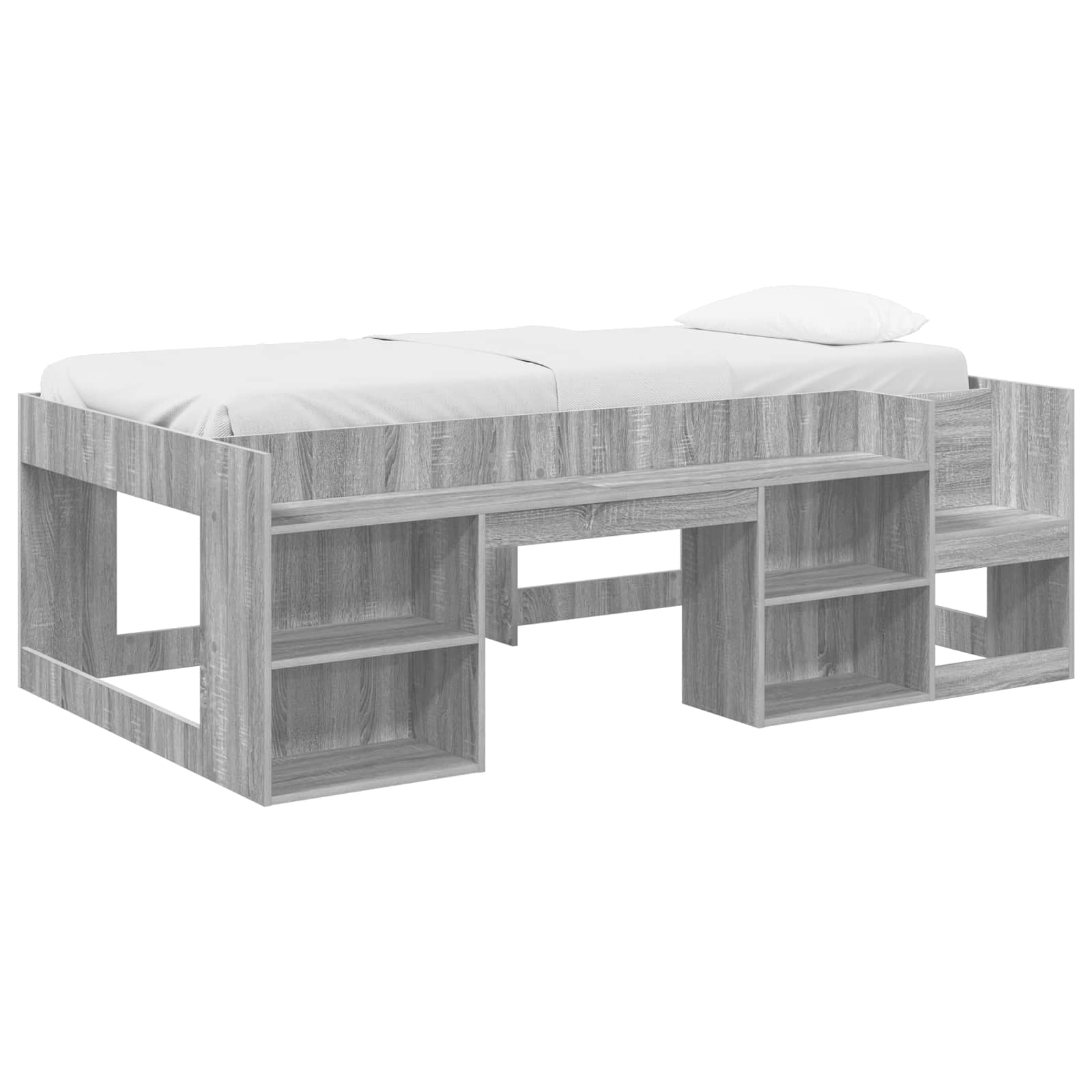 vidaXL Jeugd bedframe met opbergruimte Wit 80 x 200 cm Bewerkt hout