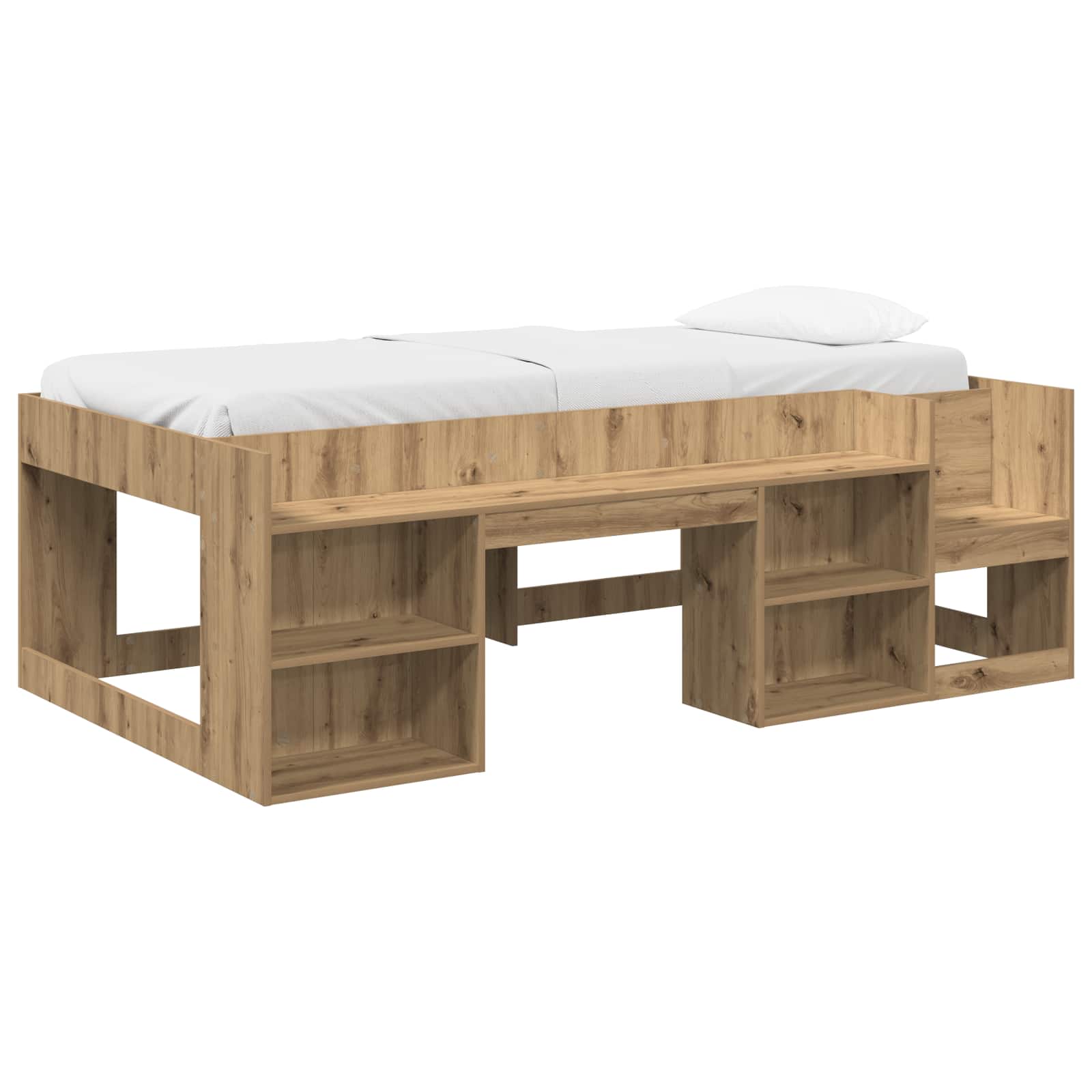 vidaXL Jeugd bedframe met opbergruimte Wit 80 x 200 cm Bewerkt hout