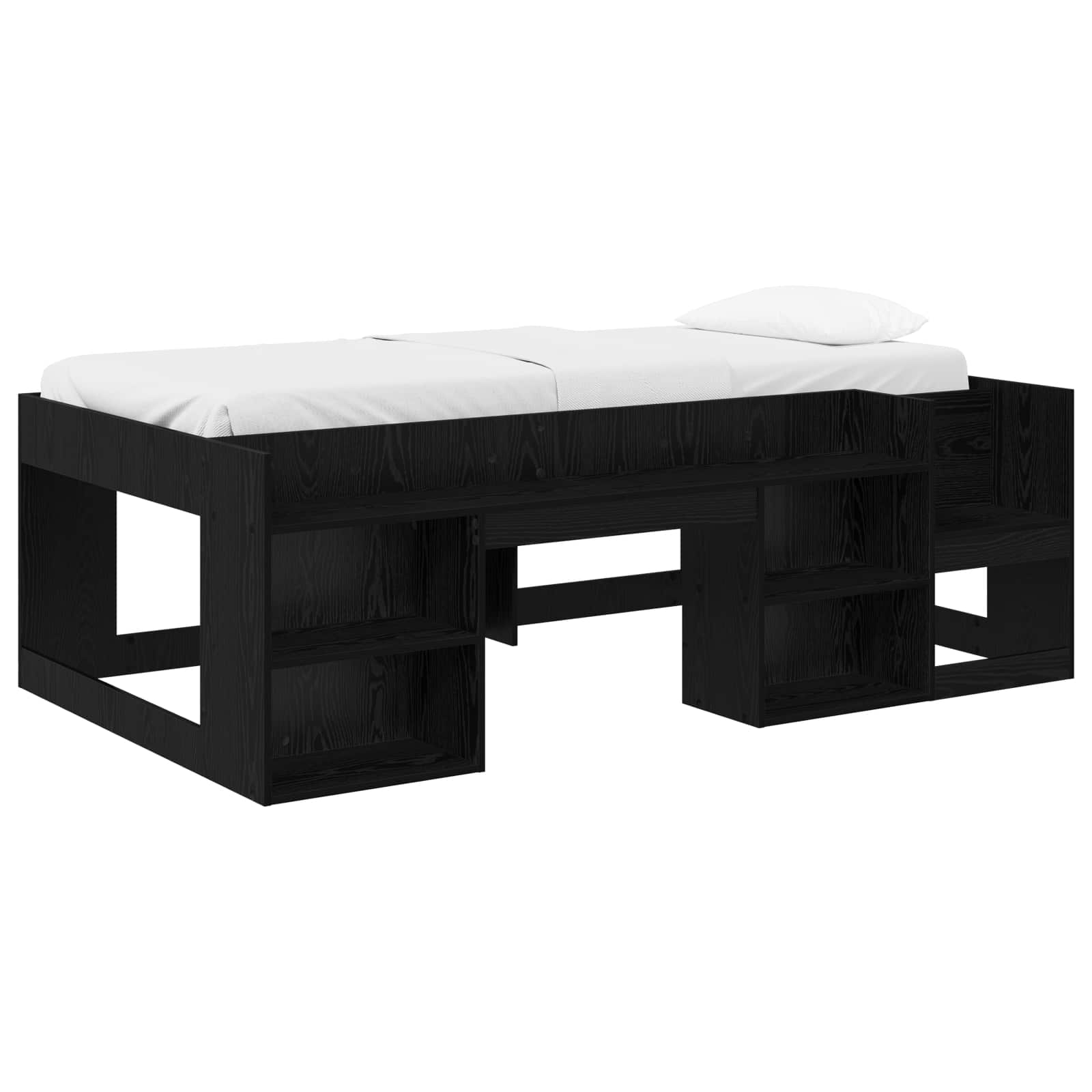 vidaXL Jeugd bedframe met opbergruimte Wit 80 x 200 cm Bewerkt hout