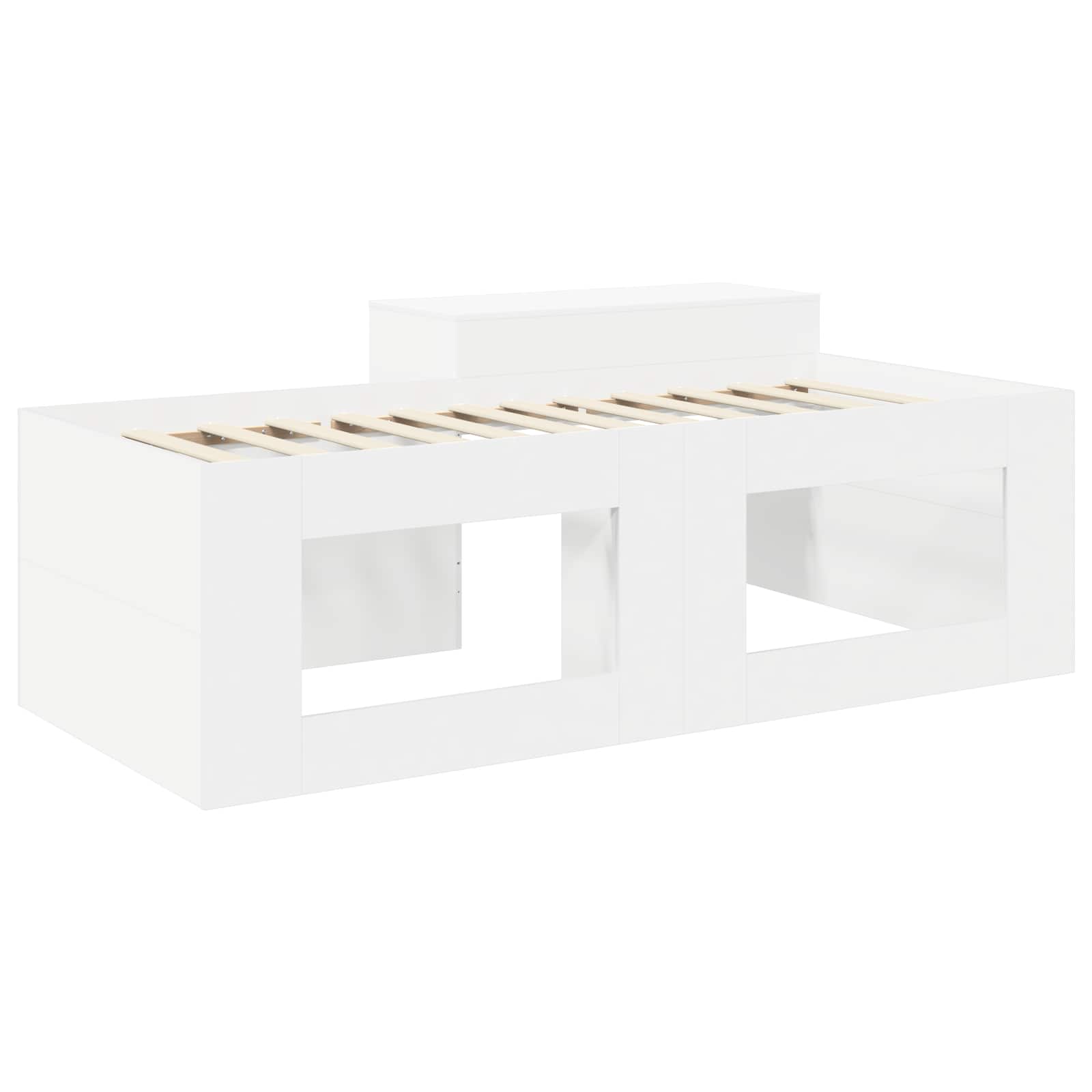 vidaXL Hoge Bed Frame met Bureau voor Kinderen Betongrijs 80 x 200 cm