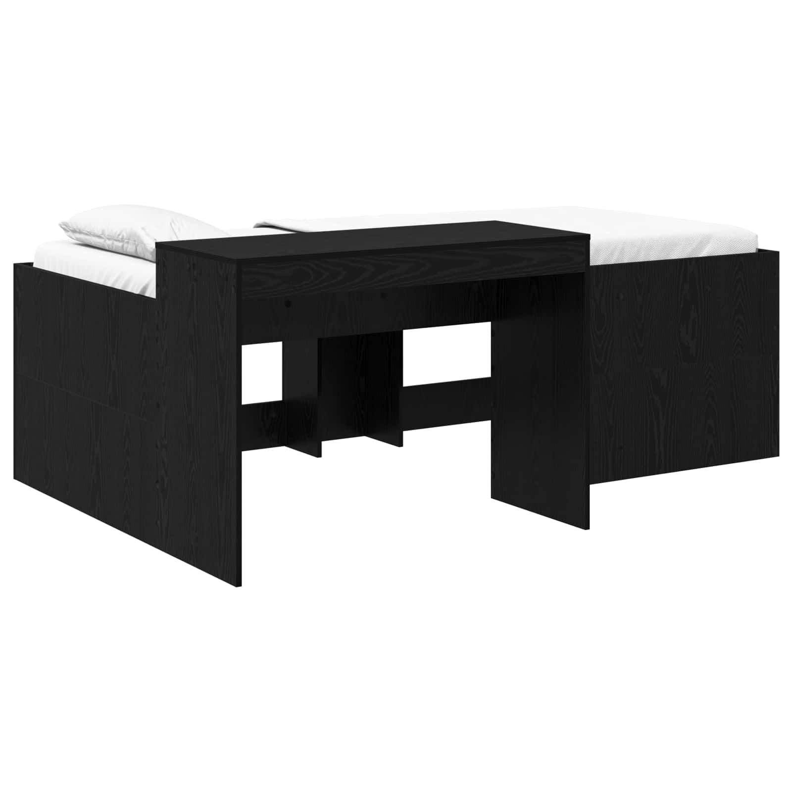 vidaXL Hoge Bed Frame met Bureau voor Kinderen Betongrijs 80 x 200 cm