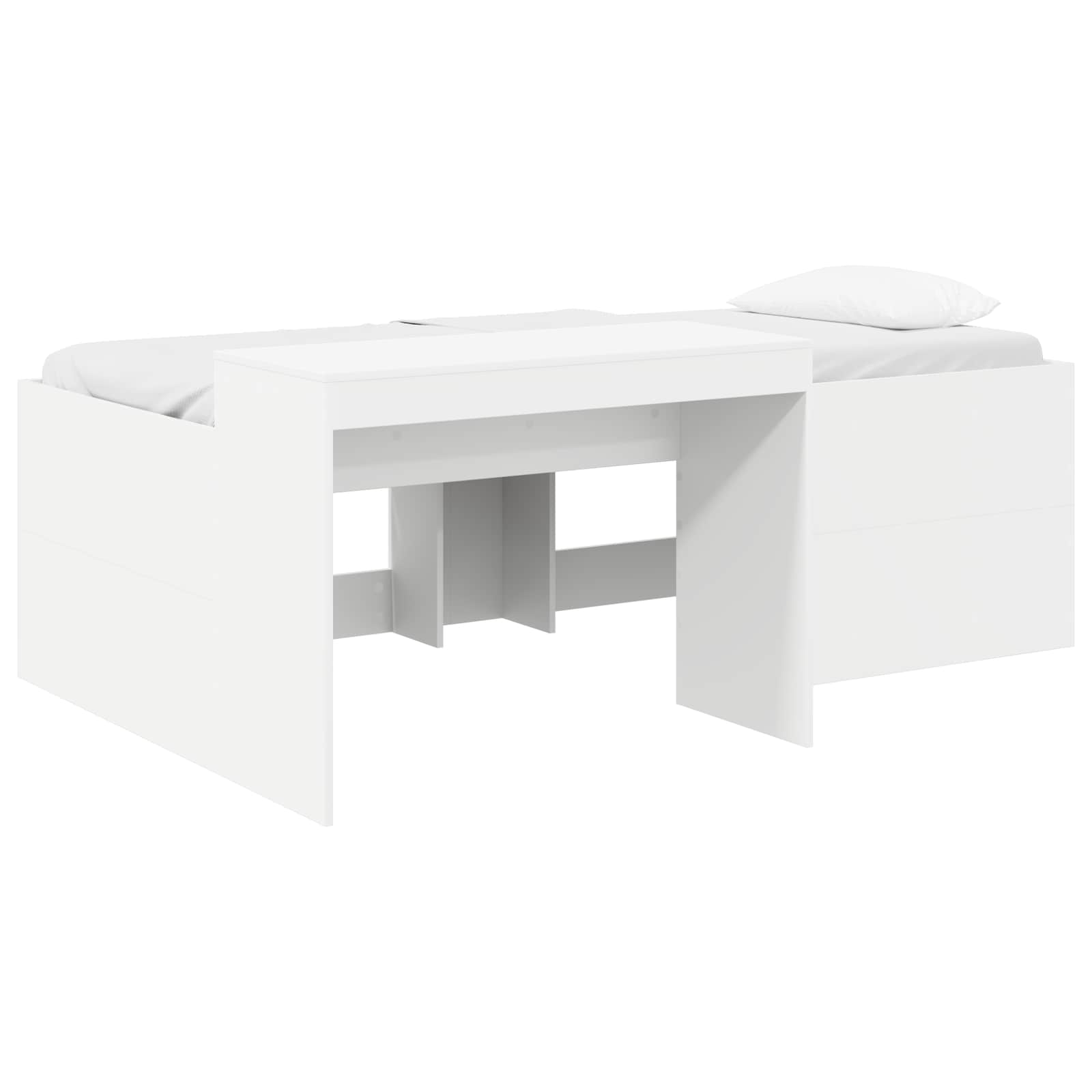 vidaXL Hoge Bed Frame met Bureau voor Kinderen Betongrijs 80 x 200 cm