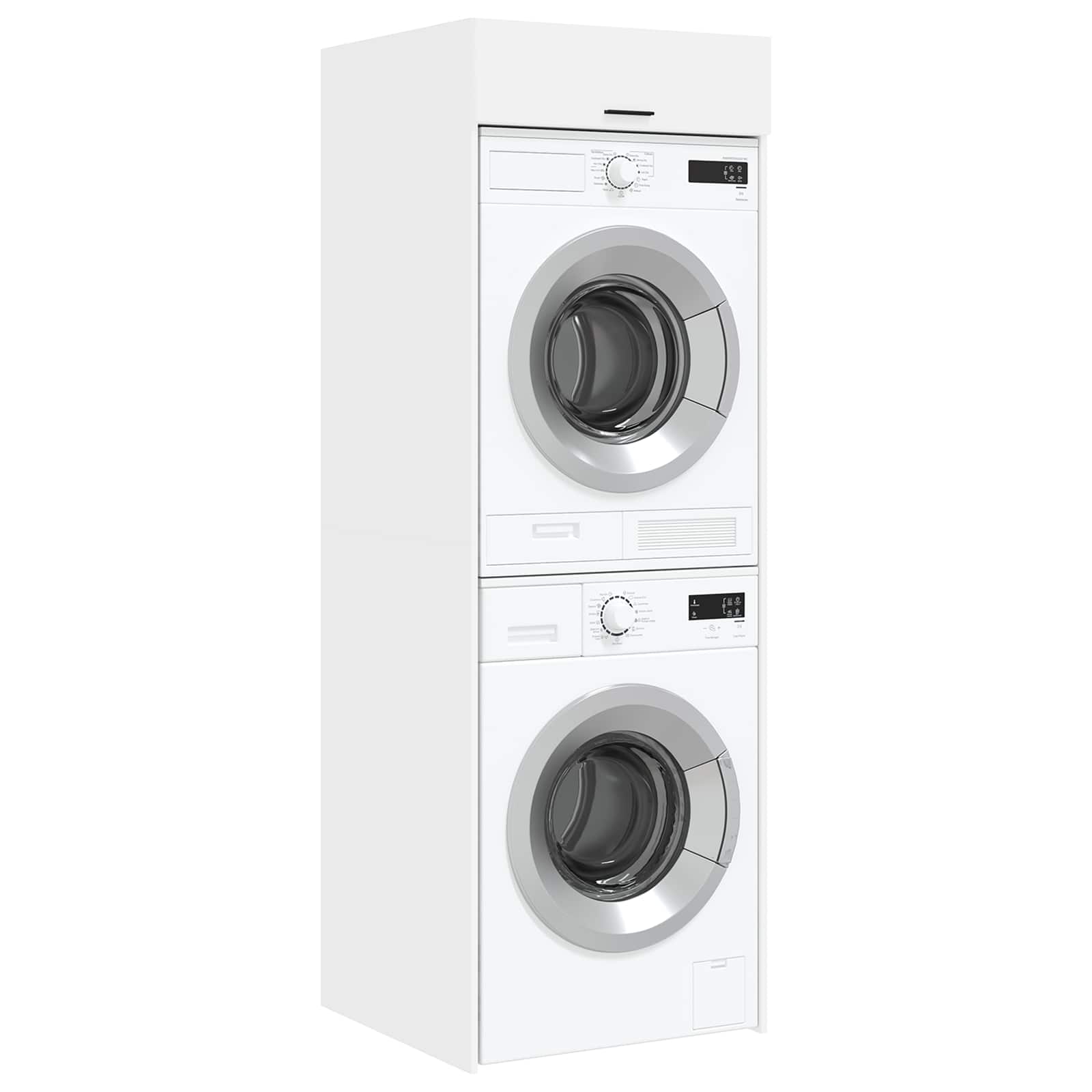 vidaXL Wasmachinekast met opslag Wit 67,5 x 68 x 200 cm Bewerkt hout