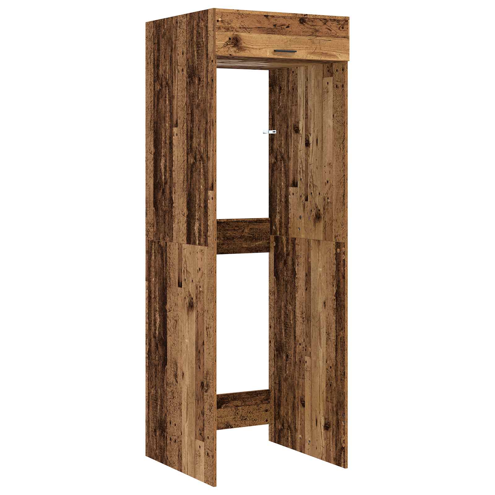vidaXL Wasmachinekast met opslag Wit 67,5 x 68 x 200 cm Bewerkt hout