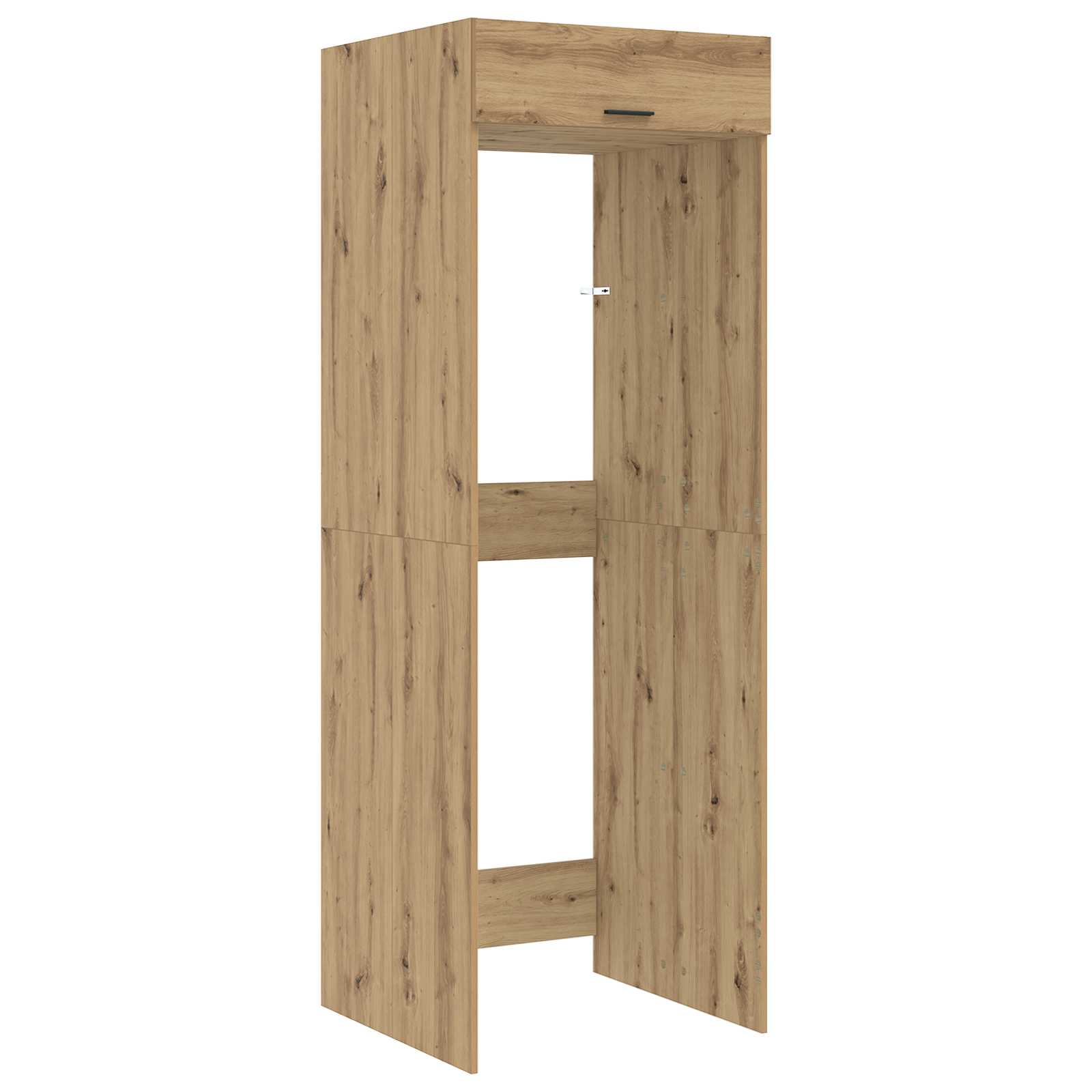 vidaXL Wasmachinekast met opslag Wit 67,5 x 68 x 200 cm Bewerkt hout