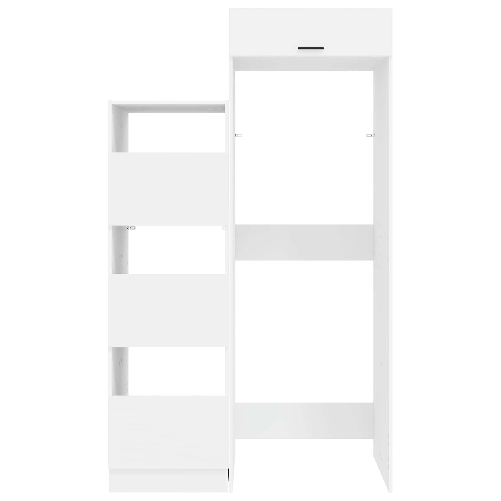 vidaXL Waskast Set met opslag met de deur 2 pcs Wit Bewerkt hout