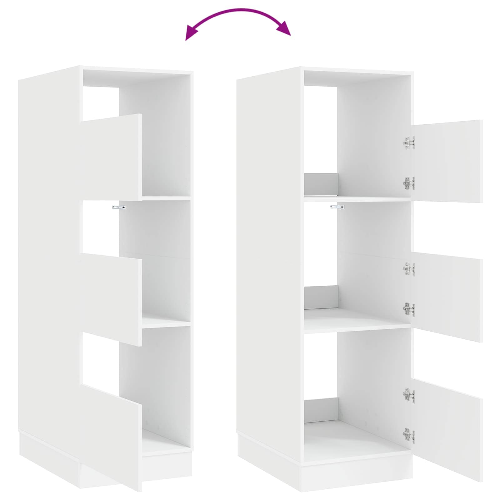 vidaXL Waskast Set met opslag met de deur 2 pcs Wit Bewerkt hout